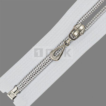 Молния спиральная (витая) тип 7 80см арт.0325 разъем цв 101 зв серебро (уп 100шт) Молния спиральная (витая) тип 7 80см арт.0325 разъем цв 101 зв серебро (уп 100шт)