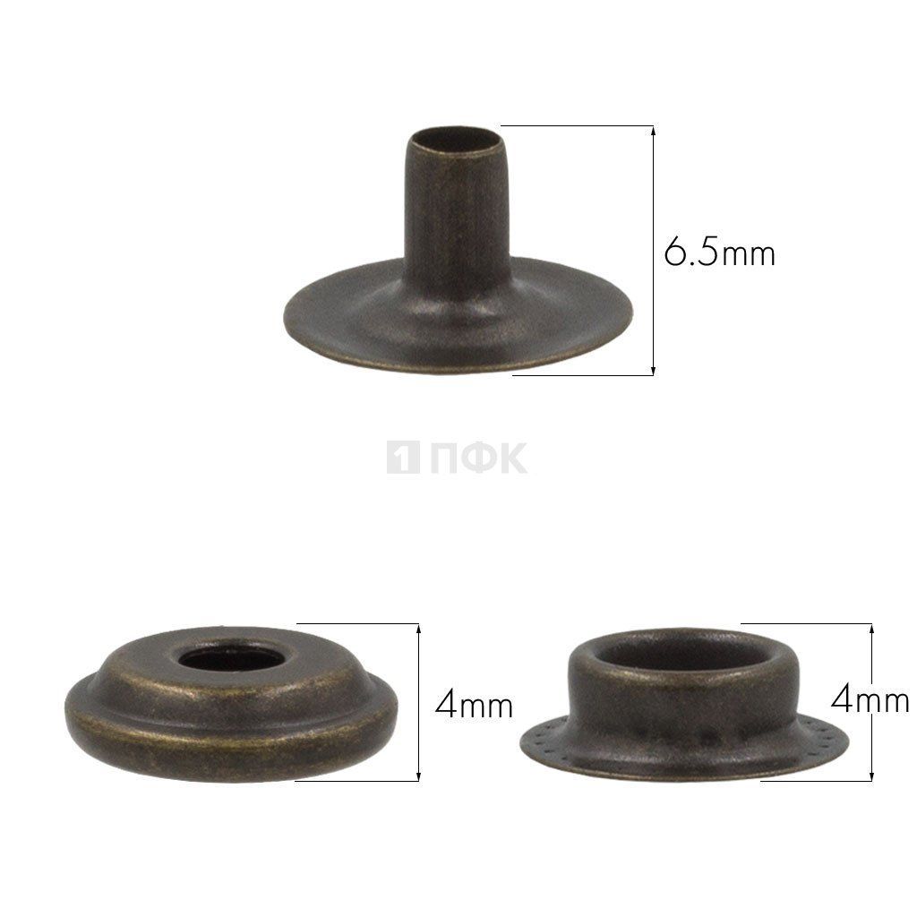 3 Части кнопки для одежды 15мм №61 латунь цв антик (уп 720шт) STRONG — ПФКР 3 Части кнопки для одежды 15мм №61 латунь цв антик (уп 720шт) STRONG