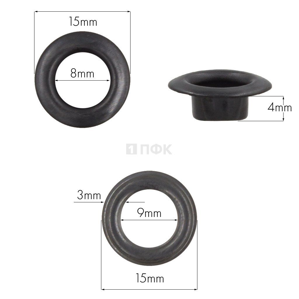 Люверсы №5 8мм нерж цв оксид (уп 1000шт) 