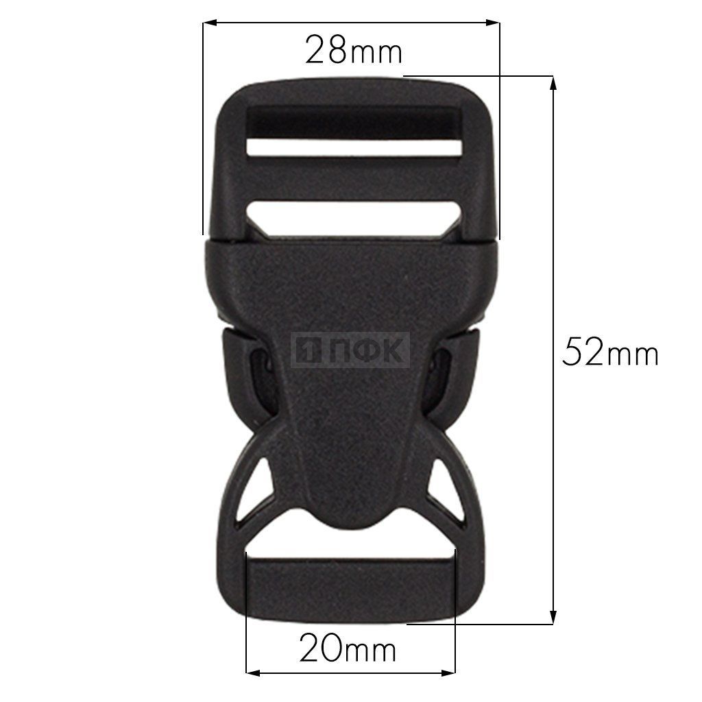 Фастекс (защелка-трезубец) ПП 20мм цв черный арт 1001 (уп 500шт) ПФК — ПФКР Фастекс (защелка-трезубец) ПП 20мм цв черный арт 1001 (уп 500шт) ПФК