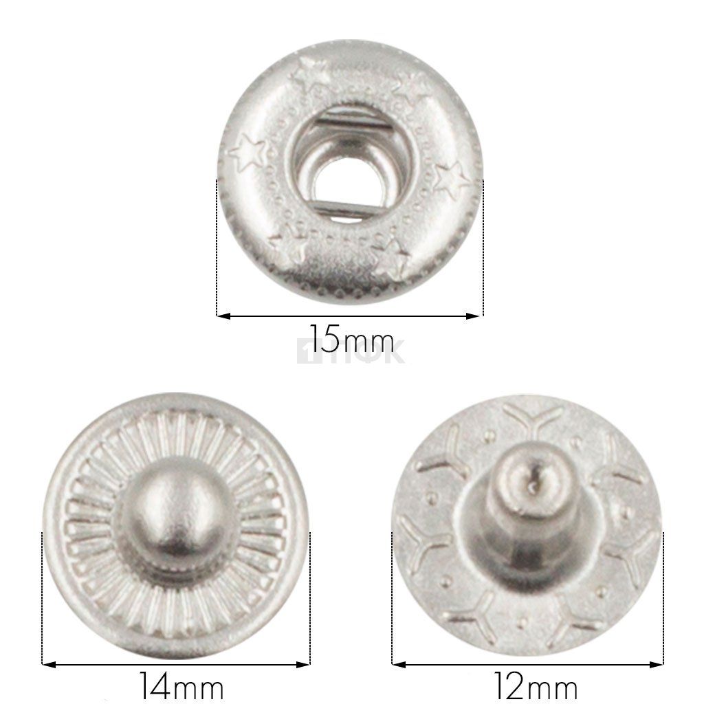 3 Части кнопки для одежды 15мм Альфа сталь цв никель (уп 720шт) STRONG — ПФКР 3 Части кнопки для одежды 15мм Альфа сталь цв никель (уп 720шт) STRONG