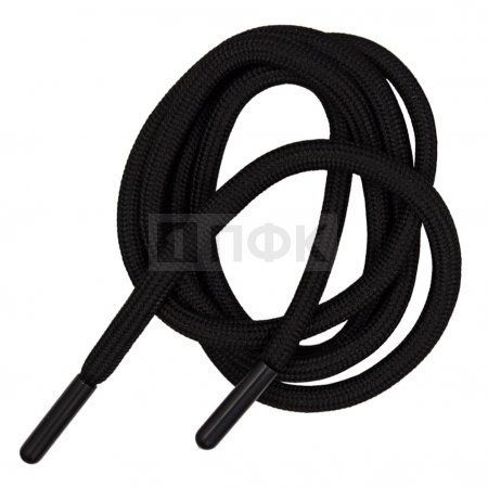 Шнурок 6мм 120см цв 322 черный (уп 100шт/2500шт)