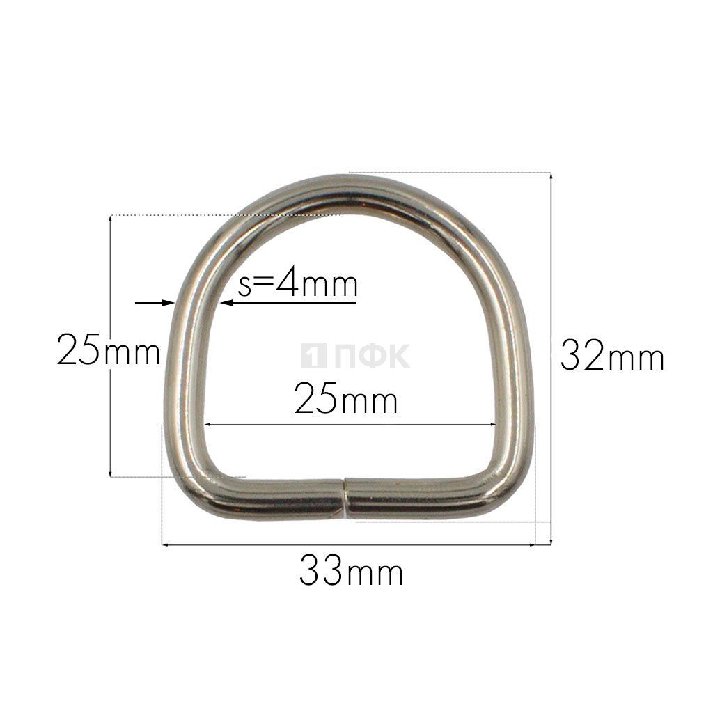 Полукольцо 25мм (толщ 4мм) цв никель (уп 200шт/3000шт) — ПФКР Полукольцо 25мм (толщ 4мм) цв никель (уп 200шт/3000шт)