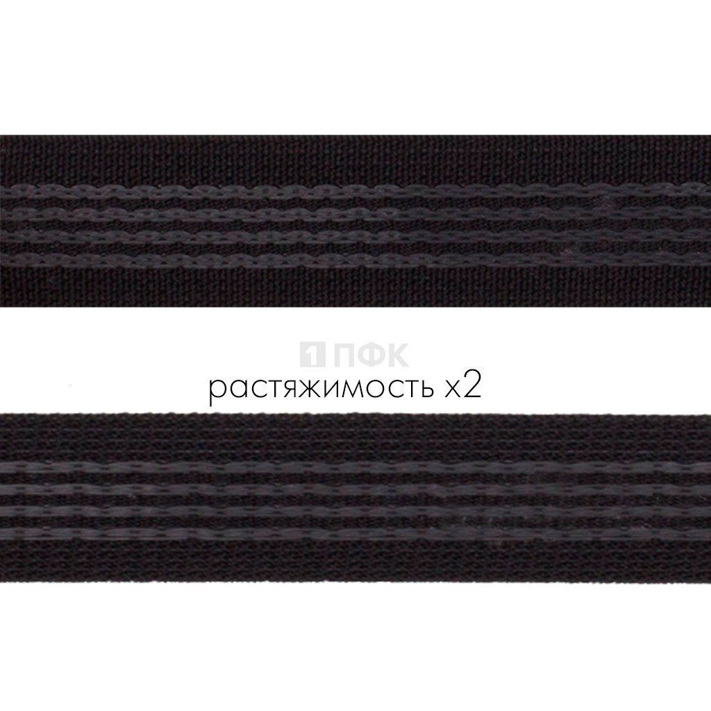 Резинка тканая с латексом 25мм цв черный (уп 40м/200м)