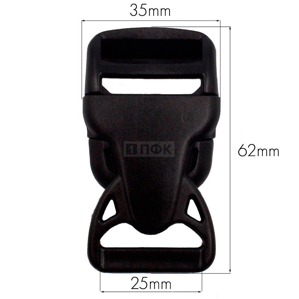Фастекс НФ-25 (защелка-трезубец) ПФЛ 25мм цв черный (уп 1000шт) — ПФКР Фастекс НФ-25 (защелка-трезубец) ПФЛ 25мм цв черный (уп 1000шт)