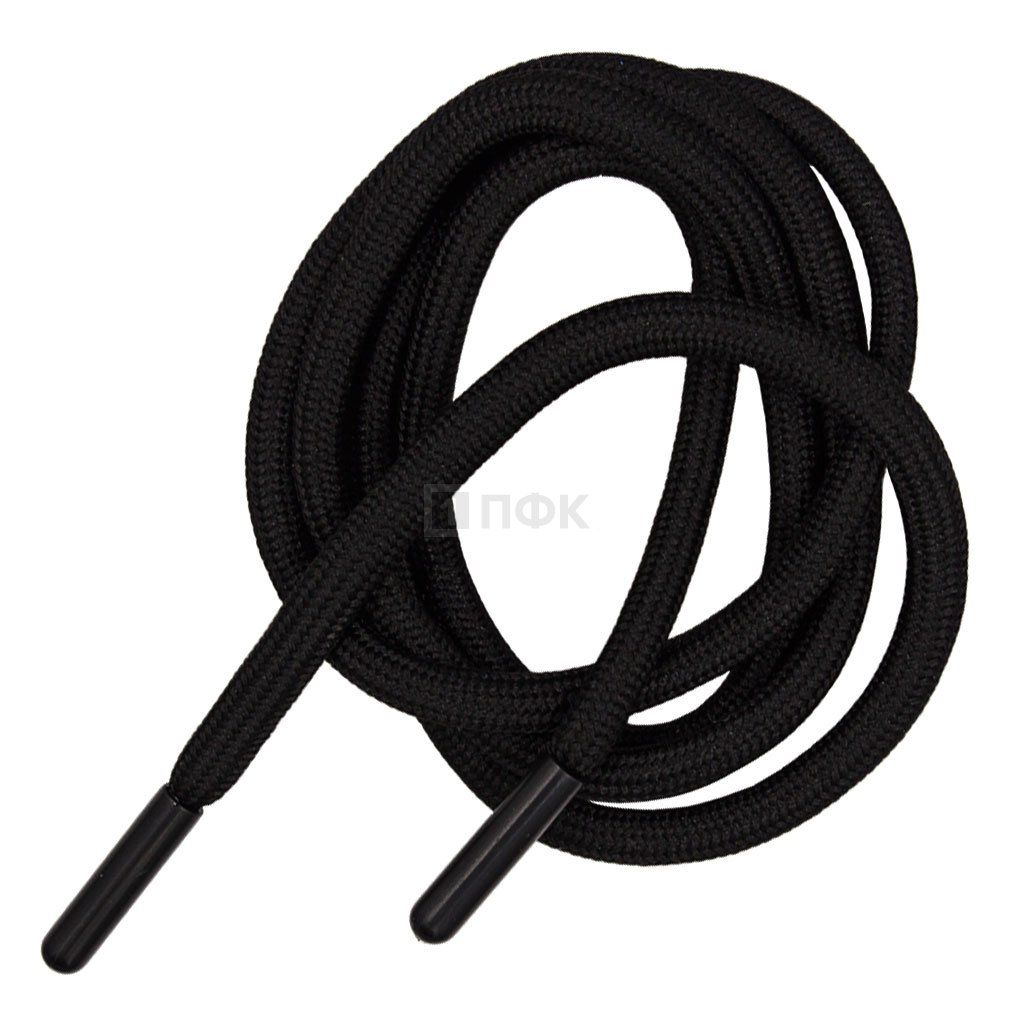 Шнурок 6мм 120см цв 322 черный (уп 100шт/2500шт)