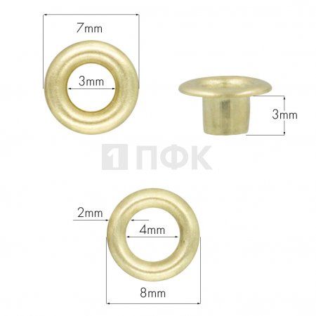 Люверсы №17 3мм сталь цв золото (уп 5000шт) 