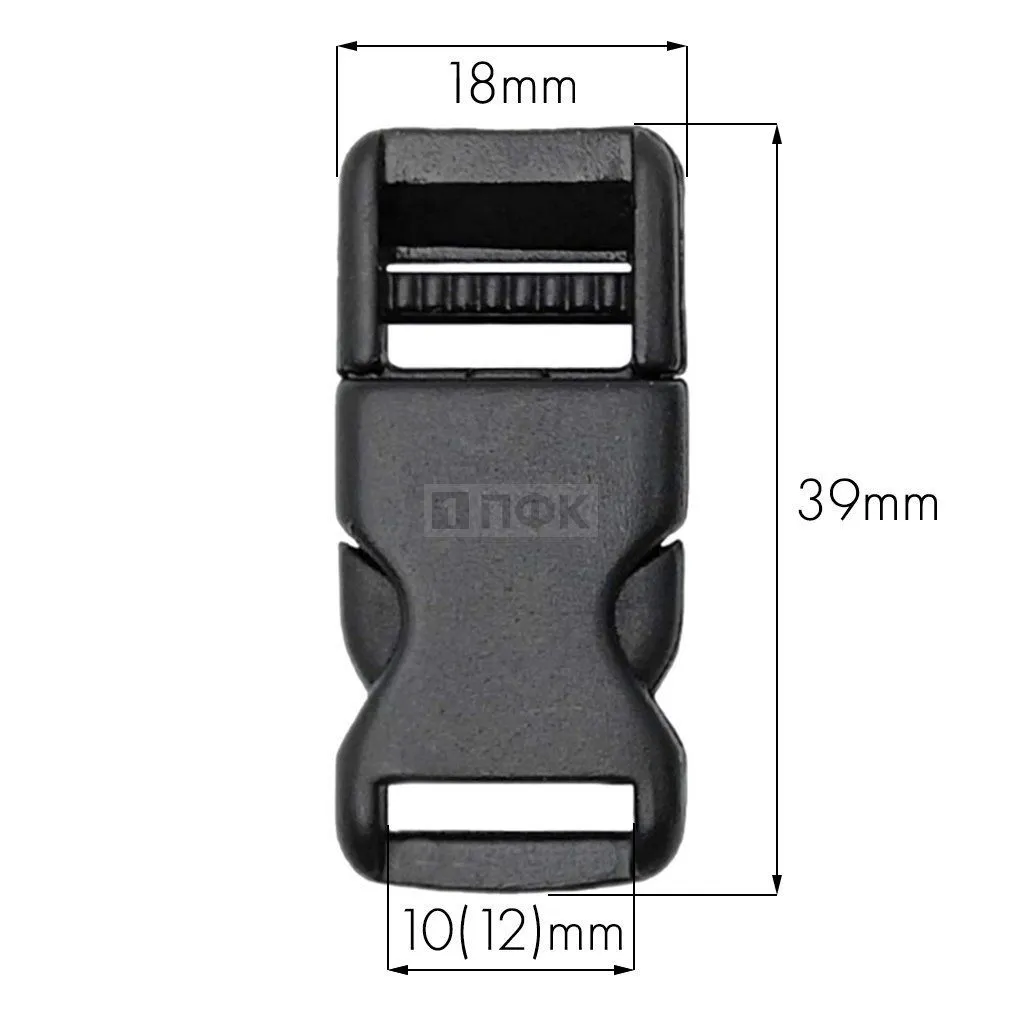 Фастекс (защелка-трезубец) арт.1045 ПП 12(10)мм цв черный (уп 1000шт) — ПФКР Фастекс (защелка-трезубец) арт.1045 ПП 12(10)мм цв черный (уп 1000шт)