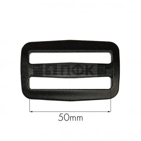 Пряжка двухщелевая пластик 50мм A3 ПА цв черный (уп 500шт/3000шт) Пряжка двухщелевая пластик 50мм A3 ПА цв черный (уп 500шт/3000шт)