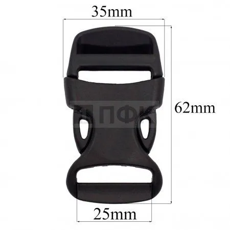 Фастекс Ф-25/6 (защелка-трезубец) ПП 25мм цв черный (уп 1000шт)