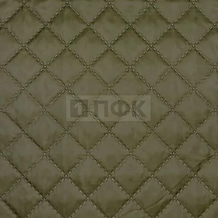 Ткань термостёжка (подкладка 190 Т, 53 г/м2 +синтепон 100 г/м2) ромб 35*35 цв хаки 423 (рул 50 м)