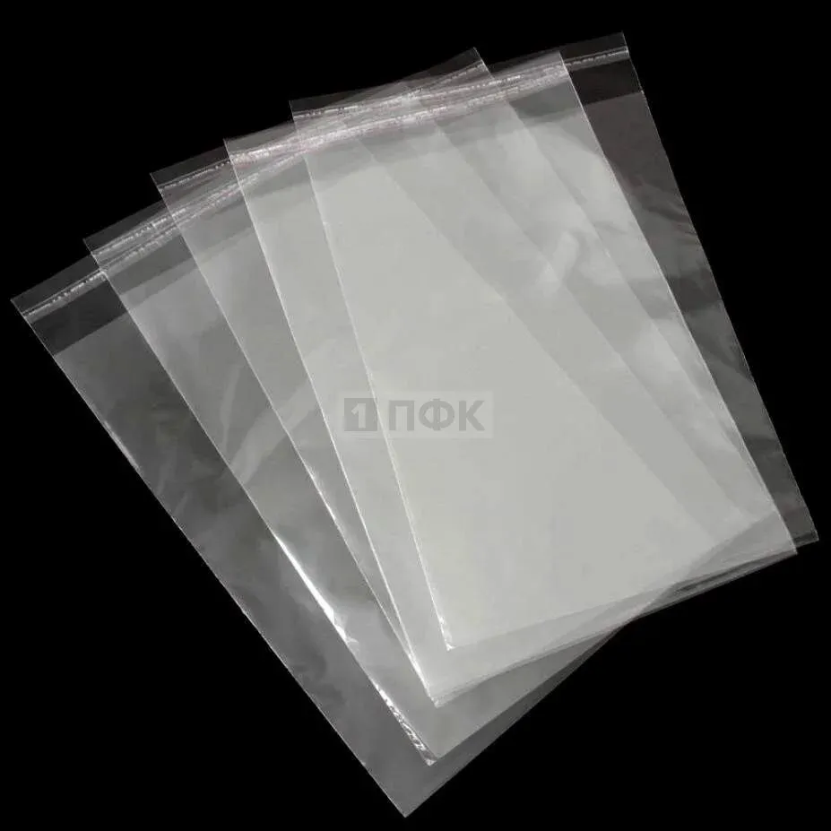 Пакет со скотч клапаном 25x30+5см OPP 25мкр (уп 500 шт)