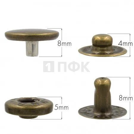 Кнопка для одежды 15мм Альфа нерж цв антик (уп 720шт) DNG