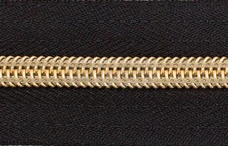 Рулонная молния спиральная (витая) тип 5 декоративная цв 322 зв Rus Gold (рул 200м/уп 2000м)