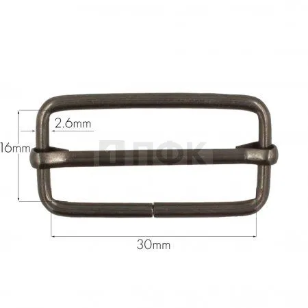 Пряжка регулировочная 30мм (толщ 2,6мм) цв никель тем (уп 500шт/5000шт) Китай