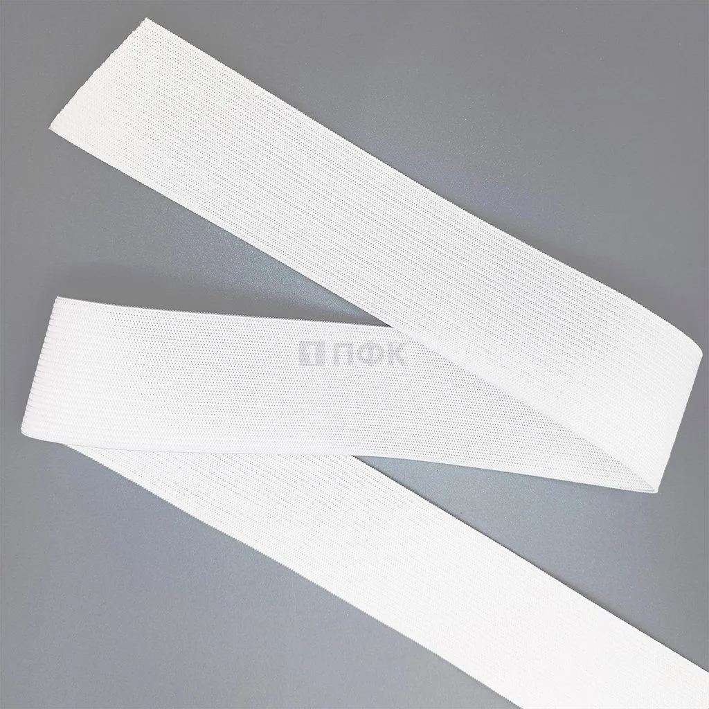 Резинка вязанная 40мм цв белый (уп 50м/300м) — ПФКР Резинка вязанная 40мм цв белый (уп 50м/300м)